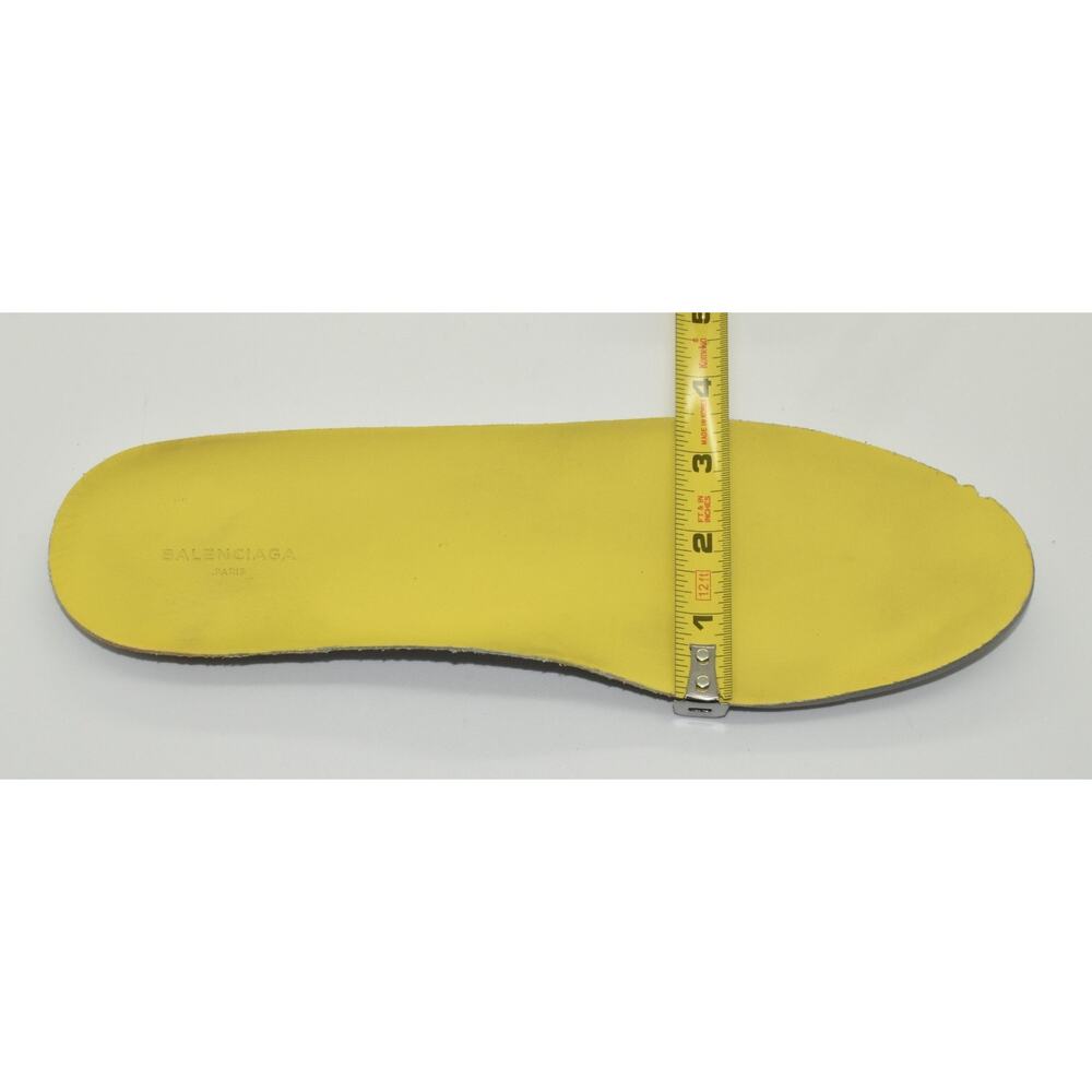 F5 Auth BALENCIAGA Arena Yellow Leather Hi Top Trainer Shoes 412381 Size 40 US 7 - Picture 9 of 9